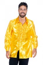 Disco Blouse Ruches Geel, Verzenden