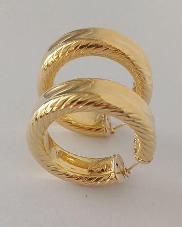 Hoepel oorbellen - 18 karaat Geel goud - Merk Anfora -Arezzo