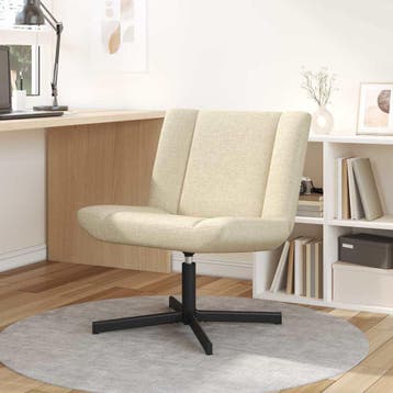vidaXL Draaistoel Crèmekleurig 63 x 75 x 76 cm Stof, Verzenden