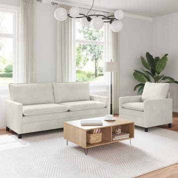vidaXL bank / zetelstel 2 st Crèmekleurig Fluweel, Verzenden, Nieuw