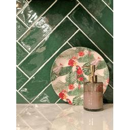 Wandtegel Gazzini Harmony Jade Handvorm Groen Glans 7,5x30, Nieuw, 20 tot 40 cm, 10 m² of meer, Wandtegels