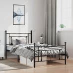 vidaXL Bedframe met hoofd- en voeteneinde metaal zwart, Verzenden