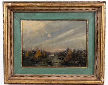 Lorenzo Gignous (1862-1958) - Vele al tramonto