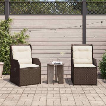 vidaXL Tuinbank 2 st Bruin poly rattan, Tuin en Terras, Verzenden, Nieuw