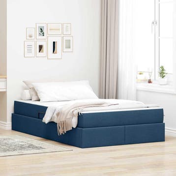 vidaXL Opbergbed met matras met matras Blauw 120 x 200 cm, Verzenden
