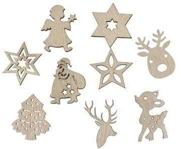Houten figuurtjes Kerst Winter 72 stuks, Maison & Meubles, Accessoires pour la Maison | Plantes & Fleurs artificielles