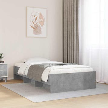 vidaXL Bedframe bewerkt hout betongrijs 100x200 cm, Verzenden