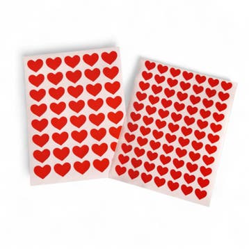 117 Stickers hartjes - transparant  rood - mini sticker, Ophalen of Verzenden, Nieuw, Sticker