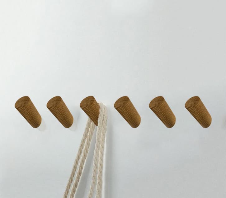 Set van 6 houten kledinghaken (kapstok), eikenhout, Doe-het-zelf en Bouw, Gereedschap | Overige machines, Nieuw, Verzenden