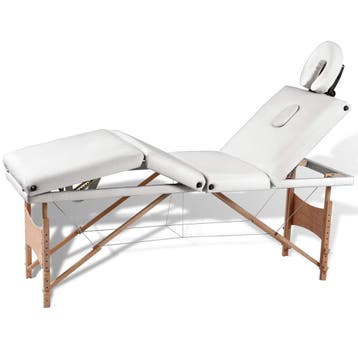 vidaXL Inklapbare massagetafel 4 zones met houten frame, Sport en Fitness, Verzenden, Nieuw