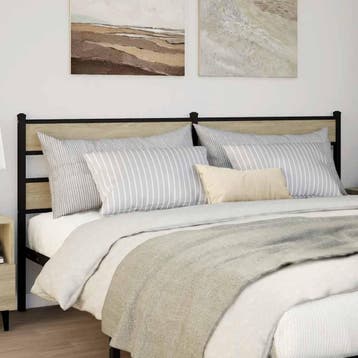 vidaXL Vervangend hoofdbord 180 cm ijzer en bewerkt hout, Huis en Inrichting, Slaapkamer | Bedden, Verzenden, Nieuw