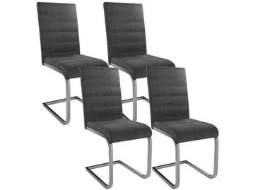 Veiling - Stoelen Vegas Cordyroy donkergrijs set van 4, Huis en Inrichting, Stoelen, Nieuw