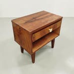 Table de chevet - Noyer, Bois de pin - Table de nuit vintage, Antiquités & Art