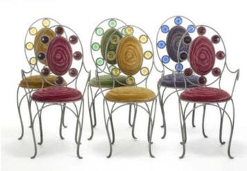 Peter Harvey - Tafel (7) - diva - Glas, Fluweel, Smeedijzer