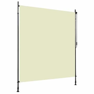 vidaXL Rolgordijn voor buiten 200x270 cm crème, Tuin en Terras, Verzenden, Nieuw