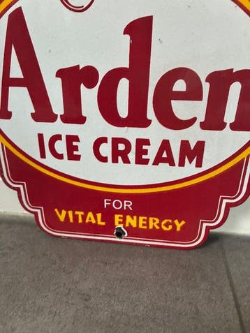 Vintage Arden Ice Cream reclamebord – Amerikaanse ice cream