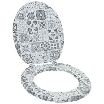 vidaXL Toiletbril Grijs 44 x 38 cm Bewerkt hout, Verzenden