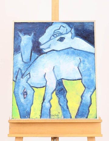 Jan Sierhuis (1928-2023) - Witte paarden