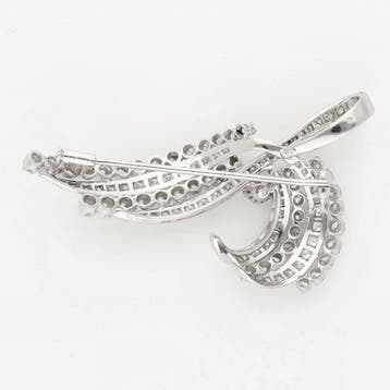 Broche - 18 karaat Witgoud Diamant (Natuurlijk)