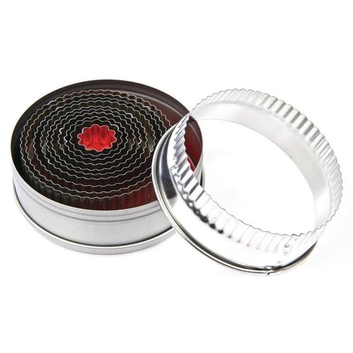 Stekerdoos set rond gekarteld staal | 11 stuks | 2,3 tot, Zakelijke goederen, Horeca | Keukenapparatuur, Nieuw in verpakking, Verzenden