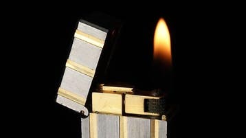 Dunill - Two-Tone Vertical Lines Pattern Rollagas Lighter -, Nieuw