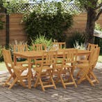 vidaXL Bistrostoelen voor buiten 8 pcs Naturel 40 x 42 x 85, Tuin en Terras, Tuinstoelen, Verzenden, Nieuw