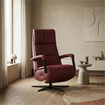 Leren relaxfauteuil met hartbalans Core - Massif Rubino, Ophalen of Verzenden