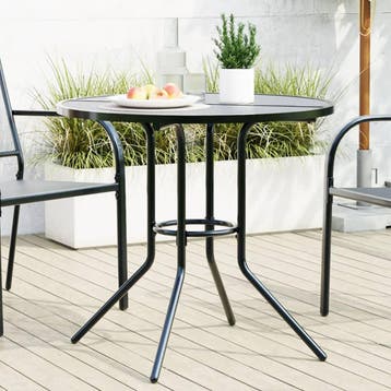vidaXL Terrastafel rond Ø80x72,5 cm gepoedercoat staal, Tuin en Terras, Verzenden, Nieuw