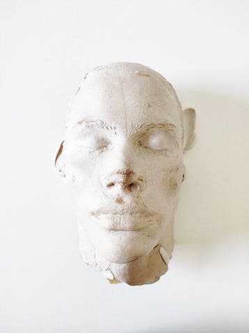 sculptuur, Masque mortuaire - 27 cm - Gips