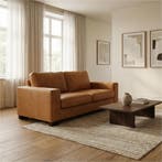 Leren bank Enjoy - 2,5 zits - Kenia Cognac (cognac) - Poten, Ophalen of Verzenden