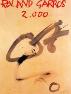 Antoni Tapies - “Roland Garros, 2000”. Gesigneerd in de