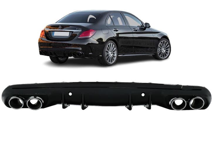 Diffuser | geschikt voor Mercedes-Benz | C-klasse 14-20 4d s, Auto diversen, Tuning en Styling, Verzenden