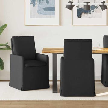 vidaXL Eetstoelen 2 st Stof Zwart 57 x 67 x 98 cm, Verzenden
