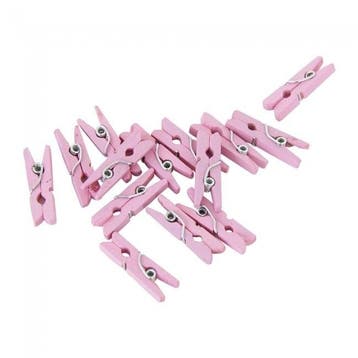 Mini Knijpers Hout Roze 24st, Verzenden, Nieuw