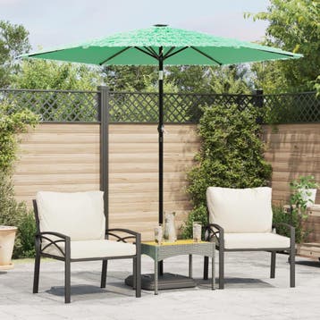 vidaXL Parasol met stalen paal 223x223x213 cm groen, Verzenden
