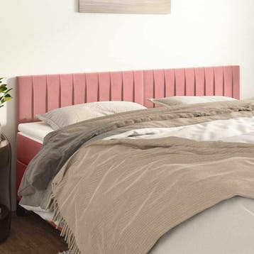 vidaXL Hoofdborden 160x5x78/88 cm fluweel roze, Verzenden, Nieuw