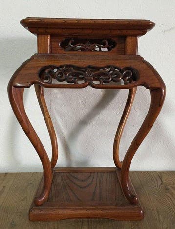 Vintage Japanese Wooden Flower Stand (Kadai) - Elegant, Antiek en Kunst