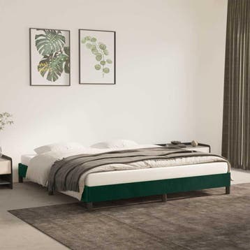 vidaXL Bedframe zonder matras 180x200 cm fluweel donkergroen, Verzenden, Nieuw