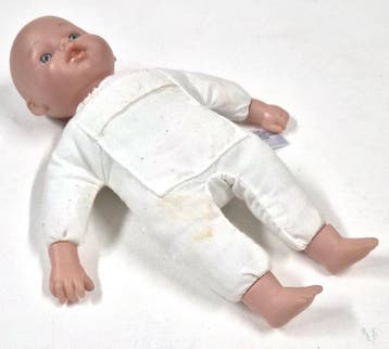 Vintage Lissi Bätz babypop met zacht lijf en blauwe ogen, Kinderen en Baby's, Verzenden, Nieuw