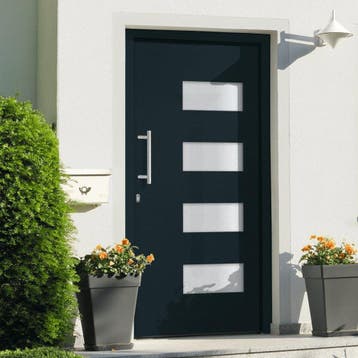 vidaXL Voordeur 110x210 cm aluminium en PVC antraciet, Verzenden