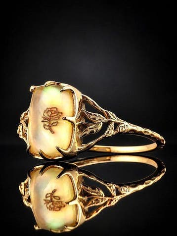 Lichtgeel Citrien Ring - Goudverguld Sterlingzilver - Natuur