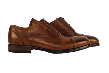 TESTONI - 8 UK - 42 IT - Oxford Shoes Antique Calf Caramel, Nieuw