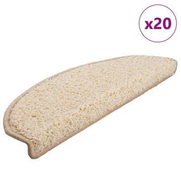 vidaXL Trapmatten 20 st 65x21x4 cm Crème Halfrond Groot, Doe-het-zelf en Bouw, Verzenden, Nieuw