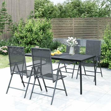 vidaXL 5-delige Tuinset staal antracietkleurig, Verzenden, Nieuw, Tuinset