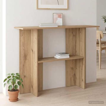 vidaXL Wandtafel Artisanaal eiken 100 x 30 x 75 cm Bewerkt, Maison & Meubles, Verzenden