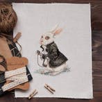 Hertog Konijn Borduurset 14CT op Bruin Borduurstof DW3272, Verzenden, Nieuw