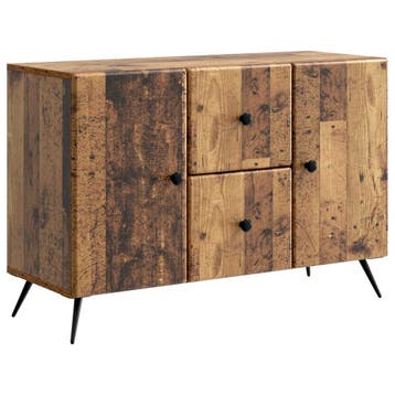 vidaXL Dressoir met lade Oud hout 89 x 34,5 x 60 cm Bewerkt, Verzenden, Nieuw