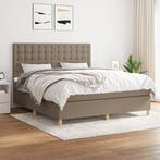 vidaXL Boxspring met matras stof taupe 160x200 cm, Verzenden, Nieuw