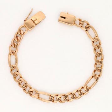 Armband - 14 karaat Roségoud - figaroschakel, Nieuw