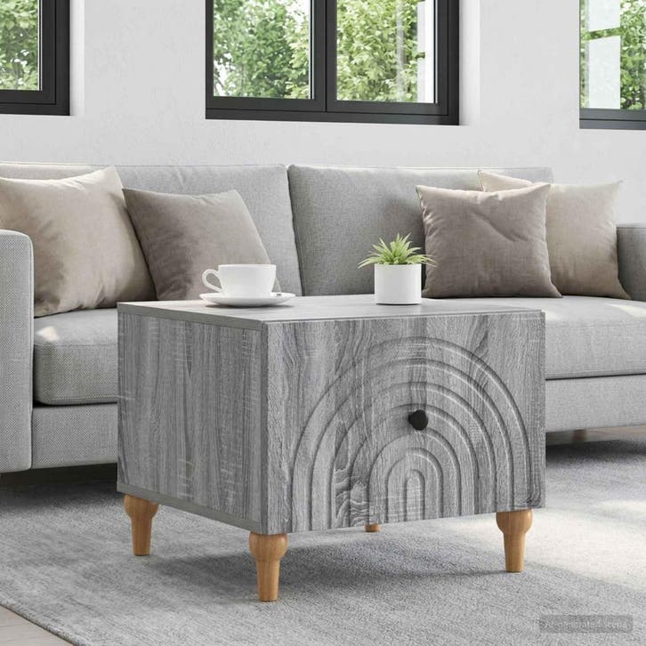 vidaXL Salontafel met lade Grijs sonoma 49 x 50 x 40 cm, Maison & Meubles, Tables | Tables de salon, Envoi